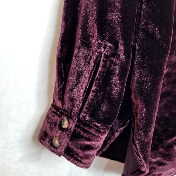 Maeve Velvet Lined Button Down Blouse Size 2 - Picture 7 of 7